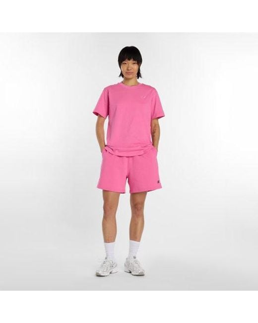 New Balance Pink Athletics French Terry Short