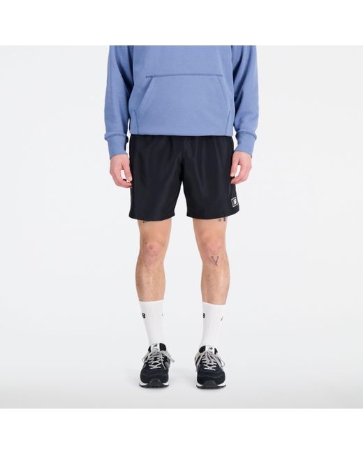 Nb essentials woven shorts in nero di New Balance in Blue da Uomo