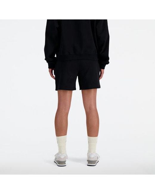New Balance Black Athletics French Terry Shorts Shorts Lg, Cotton/Terry