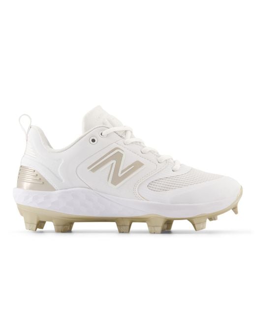 New Balance White Fresh Foam Velo V3 Molded Softball Shoes