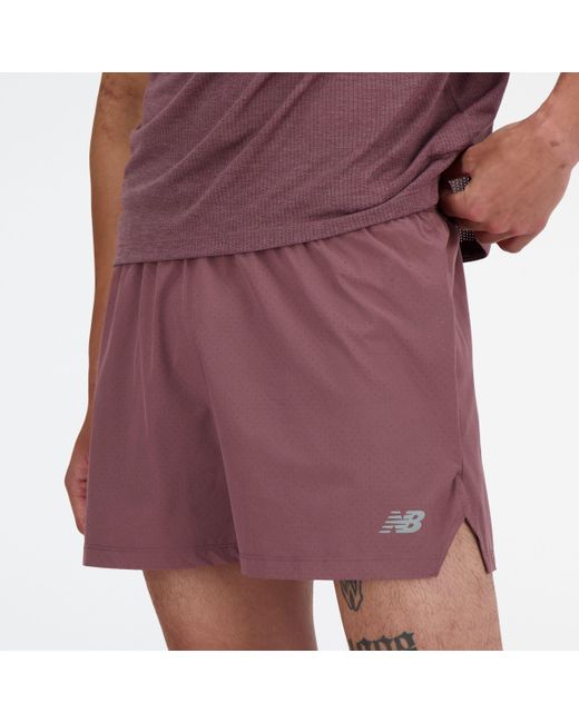 New Balance Pink London Edition Graphic Rc Short 5 Inch In Brown Polywoven for men