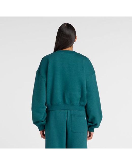 New Balance Green Trackside Fleece Crew