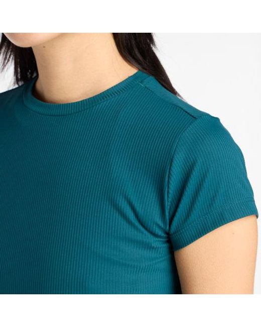 New Balance Blue Ribbed Fitted T-Shirt