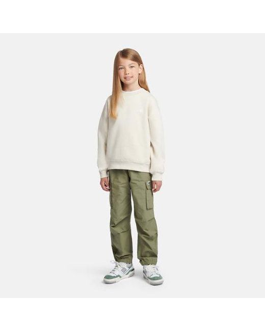 New Balance Natural Girls Brush Back Small Logo Crew