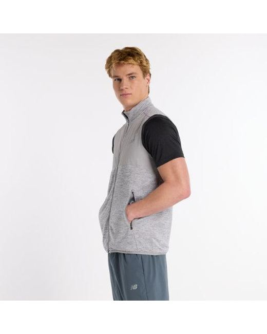 New Balance Gray Rc Essential Heat Grid Vest for men