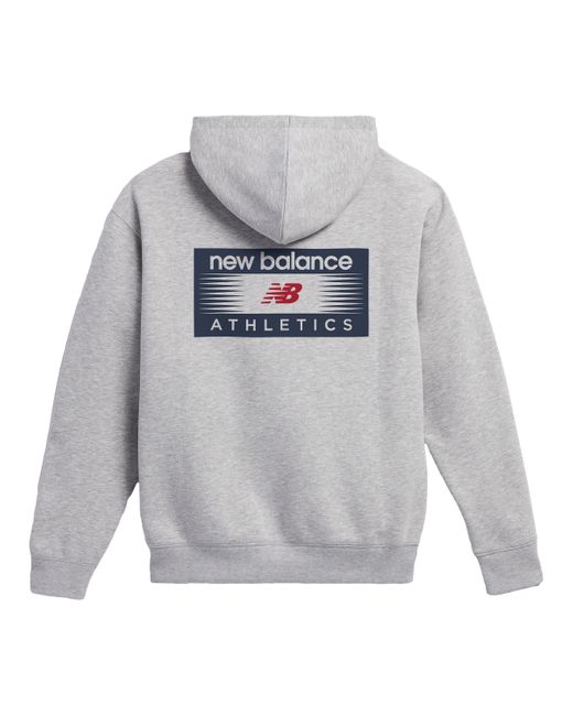 New Balance Gray Professional Athletic Hoodie In Grey Cotton Fleece for men