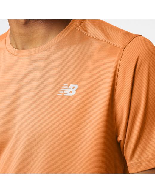 New Balance Accelerate Short Sleeve Running T-shirt in het Orange voor heren