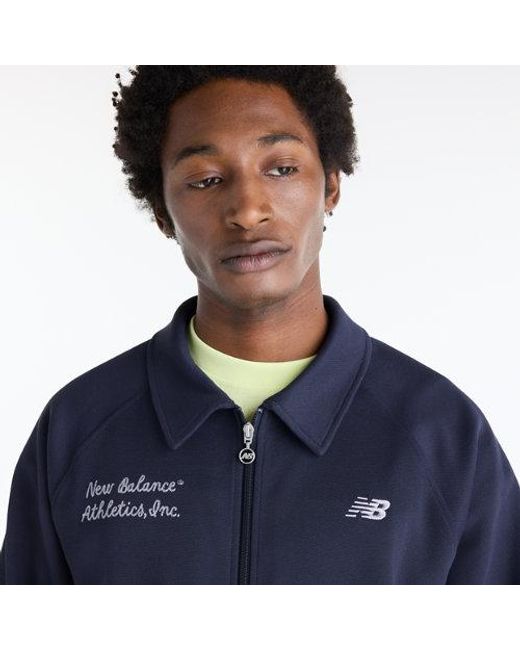 New Balance Blue Sport Legacy Pique Jacket for men