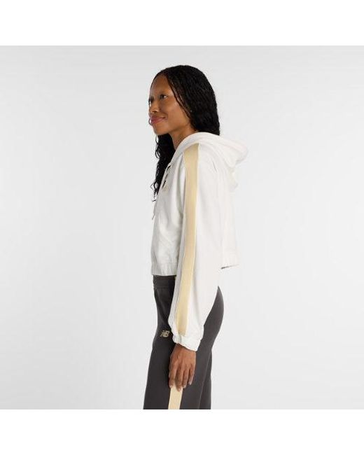 New Balance White Interlock Full Zip