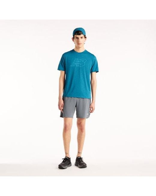 New Balance Blue Rc Essential Graphic T-Shirt V2 for men