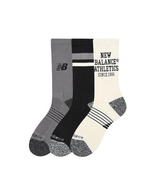 New Balance Black Active Graphic Crew Socks 3 Pack
