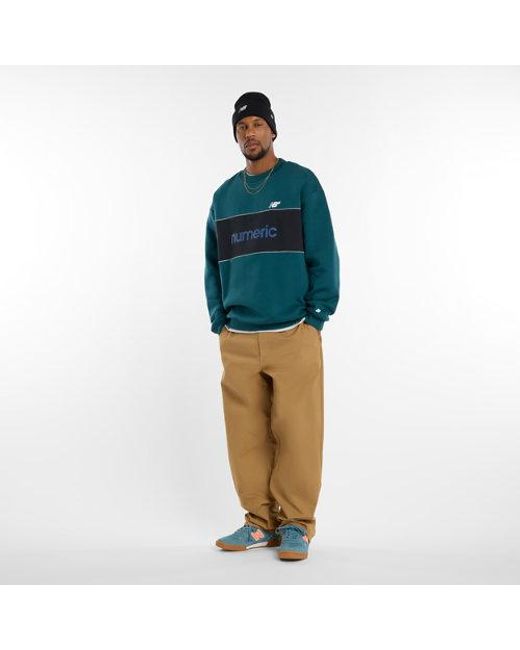 New Balance Green Numeric Team Crew for men
