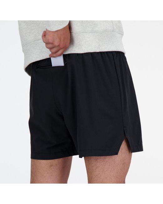 New Balance Rc Short 5" In Black Polywoven for men