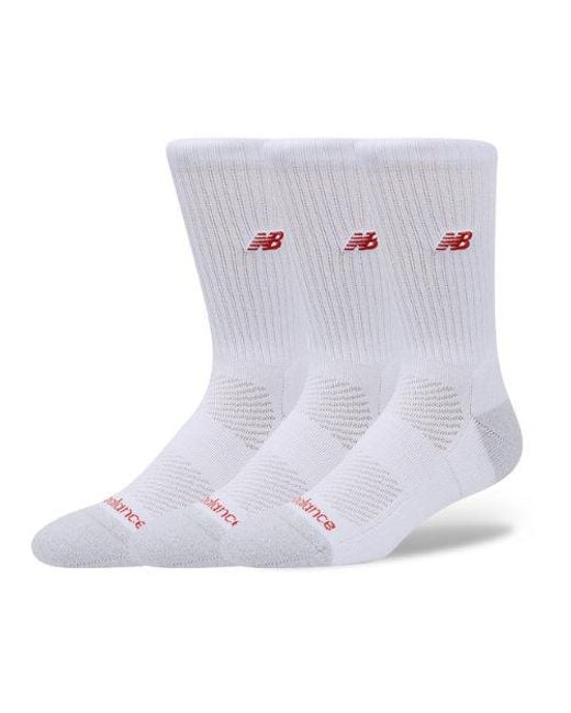 New Balance White Active Premium Crew 3 Pack Socks 3 Pack