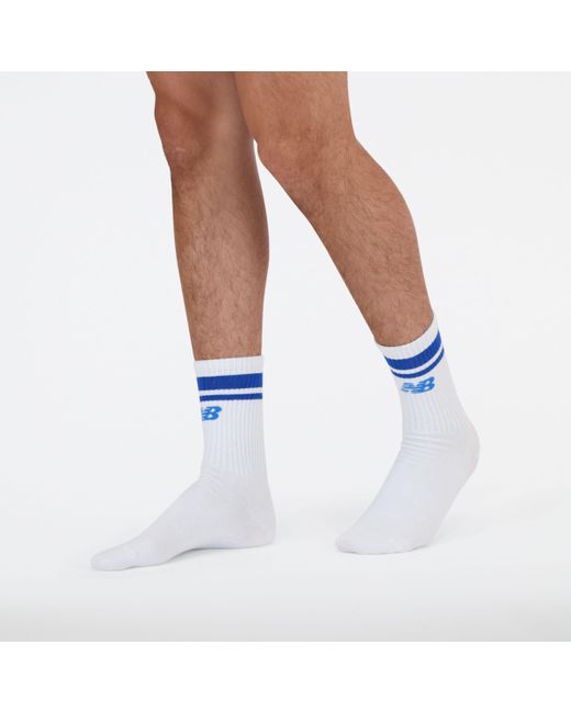 New Balance White Essentials Line Midcalf 3 Pack Midcalf Socks