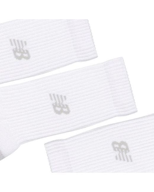 New Balance White Active Crew Socks 3 Pack