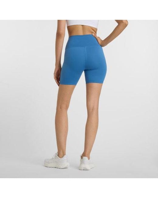 New Balance Blue Nb Harmony High Rise Short 6"