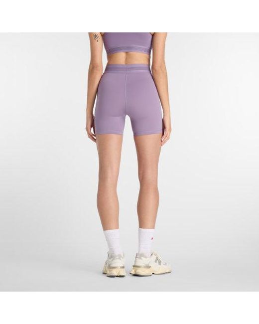 New Balance Purple Ac Fitted Short 5"