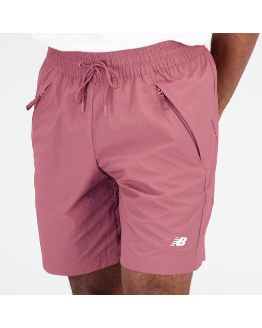 New Balance Red 'Sport Essentials Premium Woven Short for men