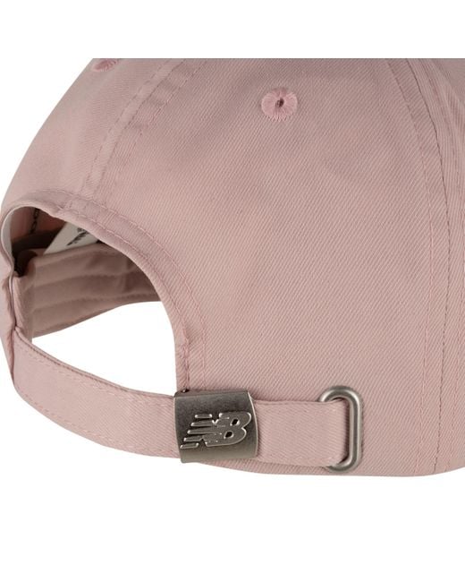 New Balance Multicolor 6 Panel Linear Logo Hat In Pink Polyester