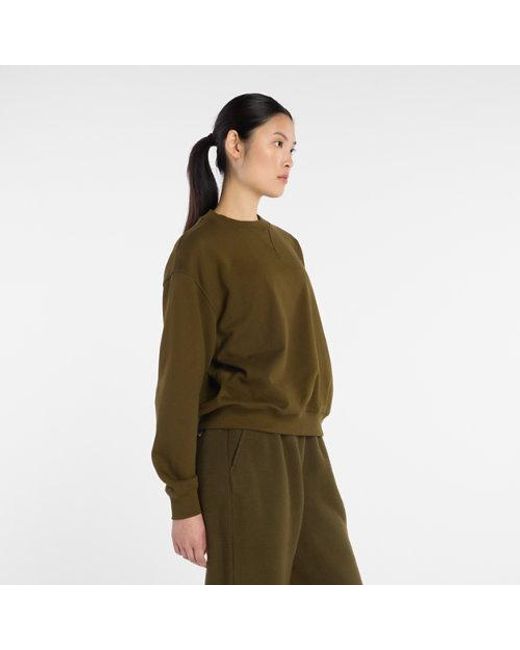 New Balance Green Athletics French Terry Crew Shirt