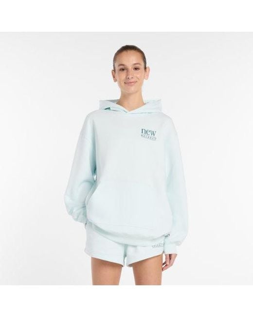 New Balance Blue Reimagined Fleece Long Length Hoodie