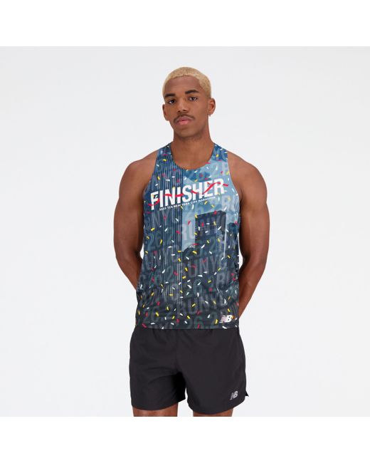New Balance Nyc Marathon Finisher Singlet in Black (Blue) for Men Lyst