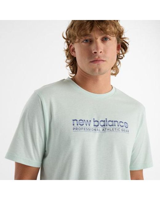 New Balance White Heathertech Athletic Gear T-Shirt for men