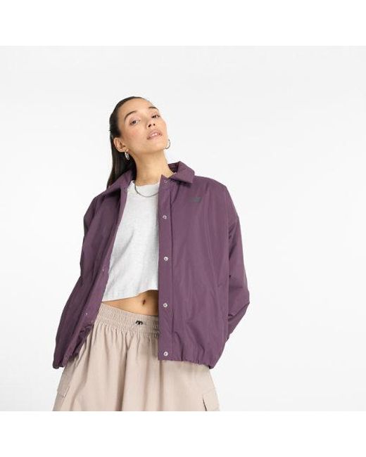 New Balance Coaches Jacket in Purple Lyst