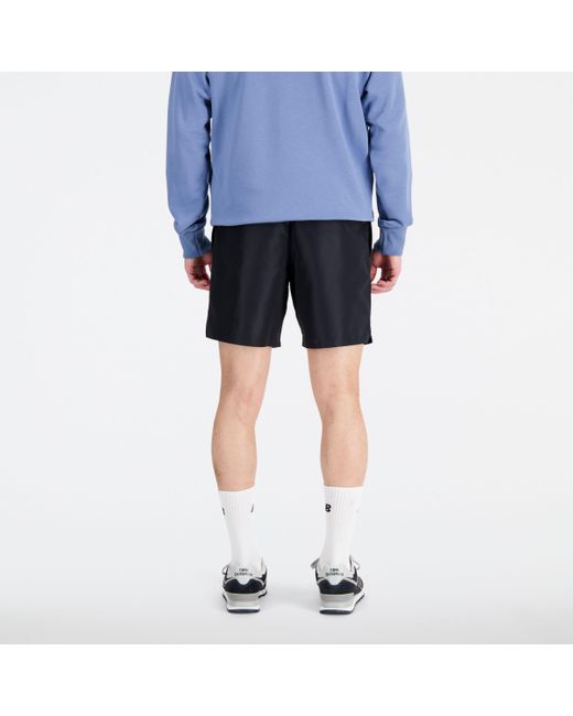 Nb essentials woven shorts in nero di New Balance in Blue da Uomo