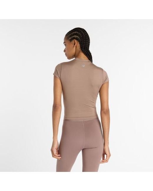 New Balance Brown Nb Define Fitted T-Shirt