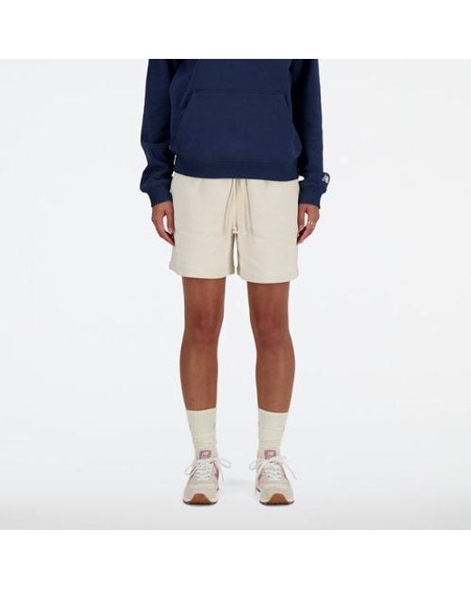 New Balance Blue Women Athletics French Terry Shorts