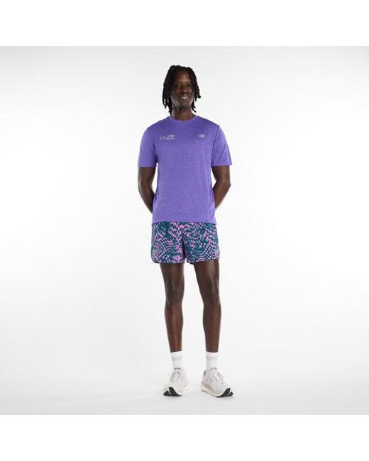 New Balance Blue London Edition Rc Printed Short 5" for men