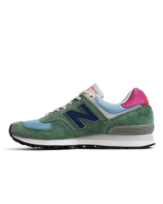 New Balance Made In Uk 576 In Green/blue/red Suede/mesh
