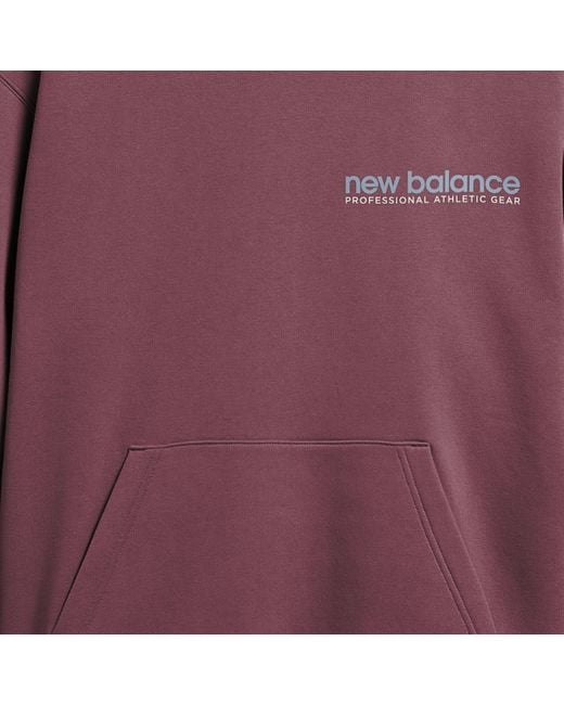New Balance Purple Professional Athletic Hoodie In Cotton Fleece for men