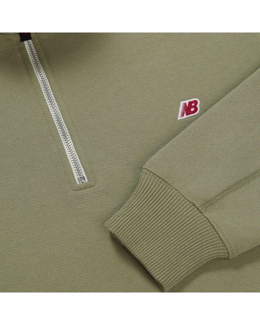 New Balance Green Made in usa quarter zip pullover in grün
