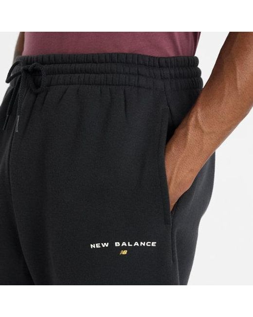 New Balance Black Reimagined Fleece Graphic Jogger for men