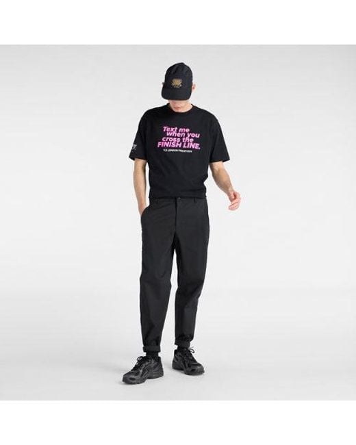 New Balance Black London Edition Finisher Graphic T-Shirt for men