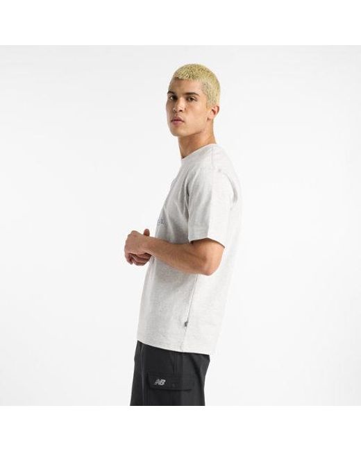 Hombre Cafe T-Shirt En, Algodón, Talla New Balance de hombre de color Gray