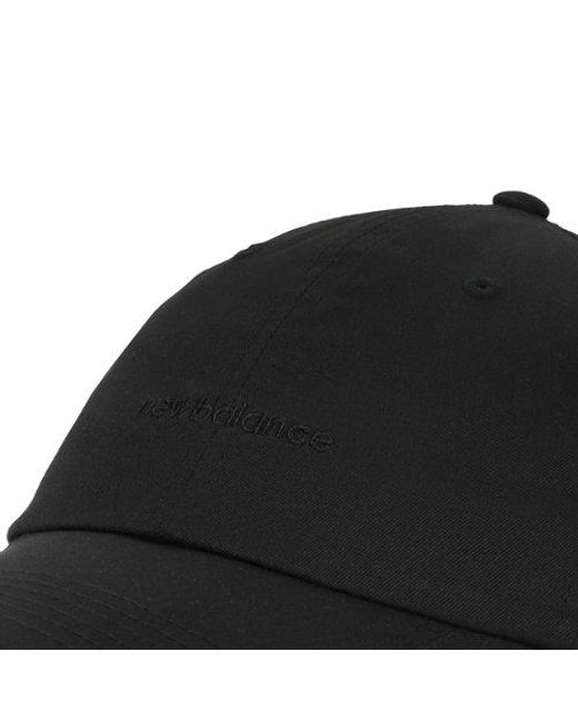 New Balance Black 6 Panel Linear Logo Hat