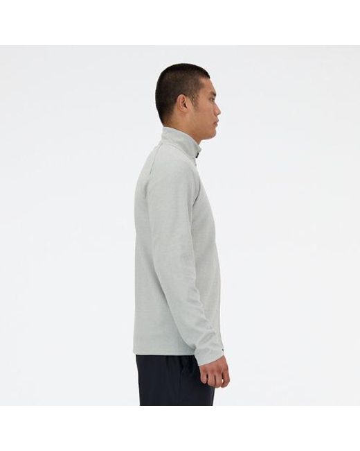 New Balance Gray Tech Knit Full Zip In Grey Poly Knit for men