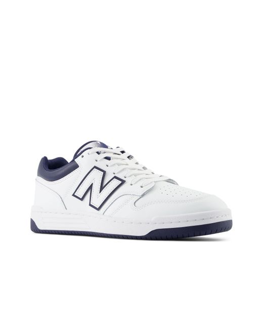 New Balance 480 In White/navy Blue Leather for men