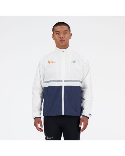 New Balance White Nyc Marathon Jacket for men