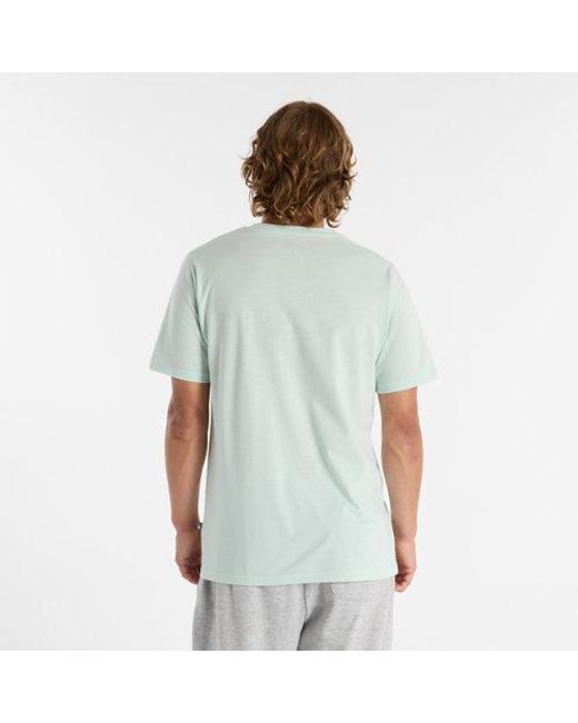 New Balance White Heathertech Athletic Gear T-Shirt for men