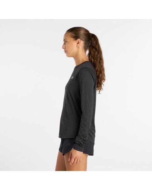 New Balance Black Athletics Long Sleeve ( Heather) Clothing