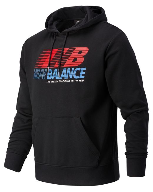 New Balance 03508 Essentials Speed Hoodie in Black for Men Lyst