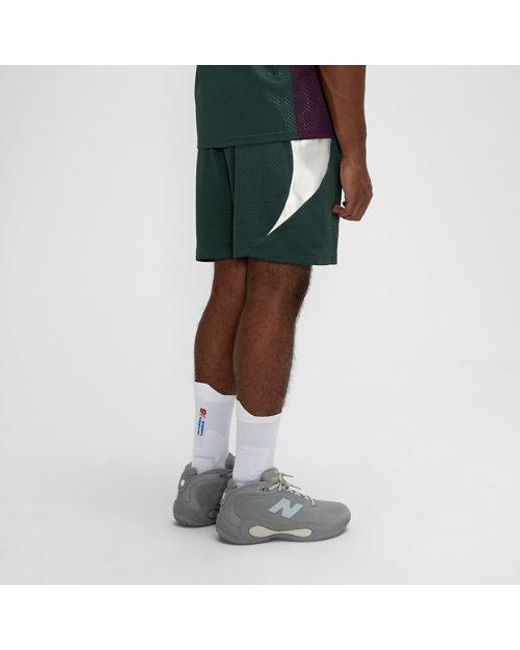 New Balance Green Basketball Performance Mesh Short for men