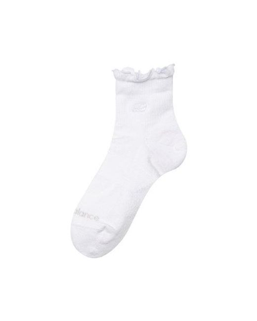 New Balance White Active Premium Ruffle Socks 1 Pair