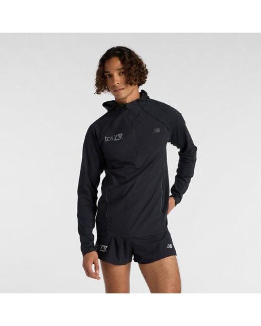 New Balance Blue London Edition Reflective Run Hoodie for men