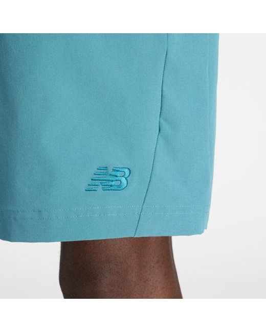 New Balance Blue Athletics Stretch Woven Short 7" for men